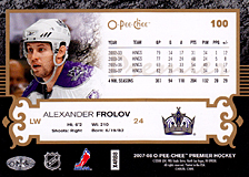 2007-2008 OPC Premier Regular Card 100 Alexander Frolov