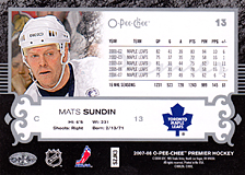 2007-2008 OPC Premier Regular Card 13 Mats Sundin