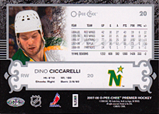 2007-2008 OPC Premier Regular Card 20 Dino Ciccarelli