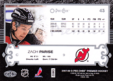 2007-2008 OPC Premier Regular Card 43 Zach Parise