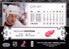 2007-2008 OPC Premier Regular Card 6 Nicklas Lidstrom
