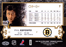 2007-2008 OPC Premier Regular Card 7 Phil Esposito
