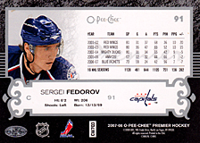 2007-2008 OPC Premier Regular Card 91 Sergei Fedorov