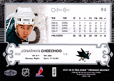 2007-2008 OPC Premier Regular Card 94 Jonathan Cheechoo