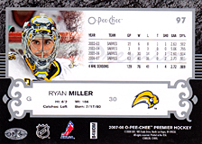 2007-2008 OPC Premier Regular Card 97 Ryan Miller