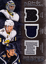 2007-2008 OPC Premier Remnants Triples PT-AMV Maxim Afinogenov :: Ryan Miller  :: Thomas Vanek