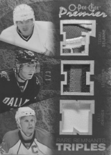 2007-2008 OPC Premier Remnants Triples PT-SLJ Jere Lehtinen :: Olli Jokinen  :: Teemu Selanne