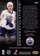 2007-2008 OPC Premier Rookies Card 101 Andrew Cogliano