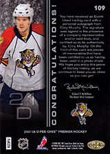 2007-2008 OPC Premier Rookies Card 109 Cory Murphy