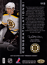 2007-2008 OPC Premier Rookies Card 112 David Krejci