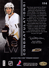 2007-2008 OPC Premier Rookies Card 114 Drew Miller