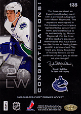 2007-2008 OPC Premier Rookies Card 135 Mason Raymond