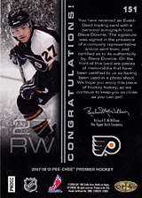 2007-2008 OPC Premier Rookies Card 151 Steve Downie