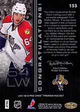 2007-2008 OPC Premier Rookies Card 153 Stefan Meyer
