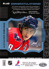 2007-2008 OPC Premier Stitchings PS-AO Alexander Ovechkin