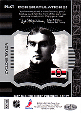 2007-2008 OPC Premier Stitchings PS-CT Cyclone Taylor