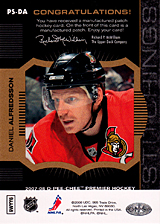 2007-2008 OPC Premier Stitchings PS-DA Daniel Alfredsson