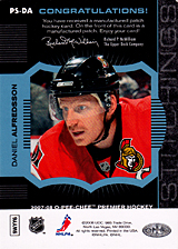 2007-2008 OPC Premier Stitchings PS-DA Daniel Alfredsson