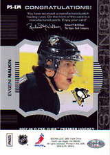 2007-2008 OPC Premier Stitchings PS-EM Evgeni Malkin