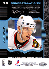 2007-2008 OPC Premier Stitchings PS-JS Jason Spezza