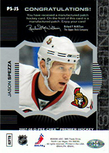 2007-2008 OPC Premier Stitchings PS-JS Jason Spezza