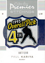2007-2008 OPC Premier Stitchings PS-PK Paul Kariya