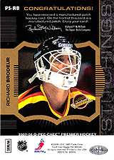 2007-2008 OPC Premier Stitchings PS-RB Richard Brodeur