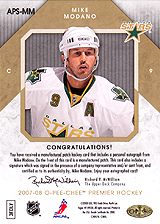 2007-2008 OPC Premier Stitchings Auto APS-MM Mike Modano