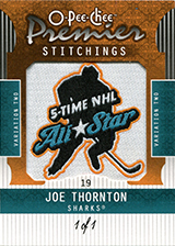 2008-2009 OPC Premier Stitchings PS-JT Joe Thornton