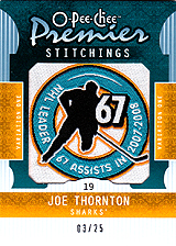 2008-2009 OPC Premier Stitchings PS-JT Joe Thornton