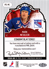 2008-2009 OPC Premier Stitchings PS-ME Mark Messier