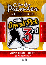 2008-2009 OPC Premier Stitchings PS-TO Jonathan Toews