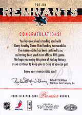 2008-2009 OPC Premier Remnants Triple PRT-DH Dany Heatley