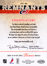2008-2009 OPC Premier Remnants Triple PRT-WA Cam Ward