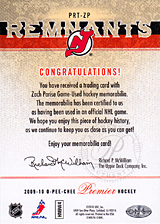 2008-2009 OPC Premier Remnants Triple PRT-ZP Zach Parise