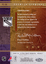 2008-2009 OPC Premier Signings PS-AA Artem Anisimov