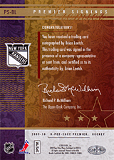 2008-2009 OPC Premier Signings PS-BL Brian Leetch