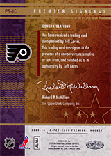 2008-2009 OPC Premier Signings PS-JC Jeff Carter