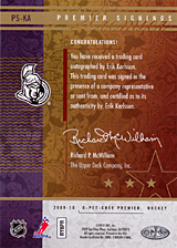 2008-2009 OPC Premier Signings PS-KA Erik Karlsson