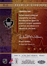 2008-2009 OPC Premier Signings PS-LS Luke Schenn