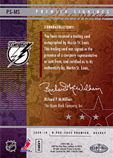 2008-2009 OPC Premier Signings PS-MS Martin St. Louis
