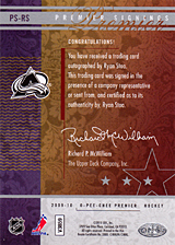 2008-2009 OPC Premier Signings PS-RS Ryan Stoa