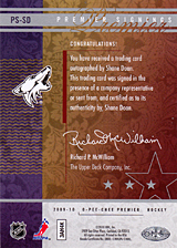2008-2009 OPC Premier Signings PS-SD Shane Doan