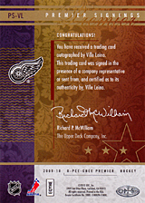 2008-2009 OPC Premier Signings PS-VL Ville Leino