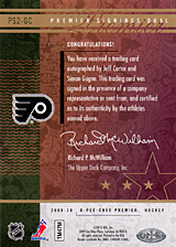 2008-2009 OPC Premier Signings - Dual PS2-GC Jeff Carter :: Simon Gagne