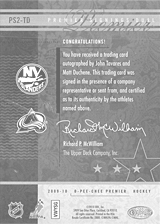 2008-2009 OPC Premier Signings - Dual PS2-TD John Tavares :: Matt Duchene