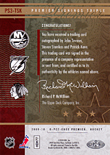 2008-2009 OPC Premier Signings - Triple PS3-TSK John Tavares :: Patrick Kane :: Steven Stamkos