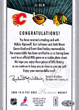 2008-2009 OPC Premier TRIOS 3J-KLN Antti Niemi :: Kari Lehtonen :: Miikka Kiprusoff