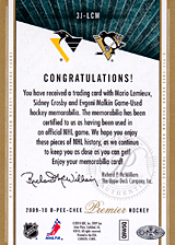 2008-2009 OPC Premier TRIOS 3J-LCM Evgeni Malkin :: Mario Lemieux :: Sidney Crosby