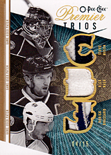 2008-2009 OPC Premier TRIOS 3J-NBM Derick Brassard :: Rick Nash :: Steve Mason